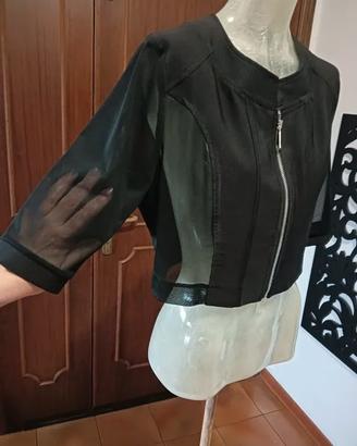 Bolero Epphimera zip e maniche velate