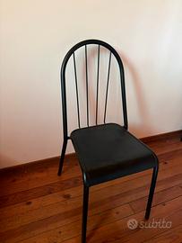 Set 4 sedie metallo nero - Design Anni '80/'90