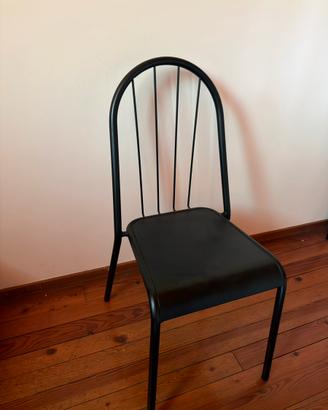 Set 4 sedie metallo nero - Design Anni '80/'90