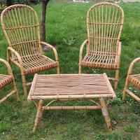 Tavolino + 4 sedie giardino in vimini