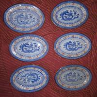 Piatti ovali porcellana cinese dragone blu