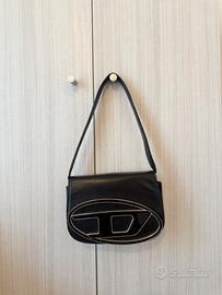 Borsa a spalla o tracolla Diesel nera con logo