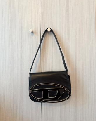 Borsa a spalla o tracolla Diesel nera con logo