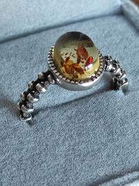 Anello Vintage in Argento S925 con Ambra Naturale