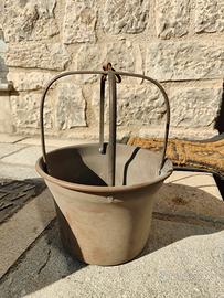 Scaldino antico a carbone in rame – pezzo d’epoca