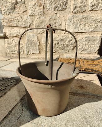 Scaldino antico a carbone in rame – pezzo d’epoca