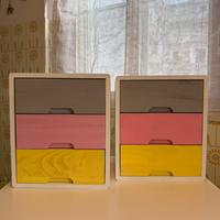 Coppia di comodini Homecom in legno colorato