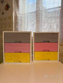 Coppia di comodini Homecom in legno colorato