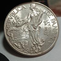 moneta d'argento del panama in alta conservazione
