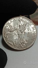 moneta d'argento del panama in alta conservazione