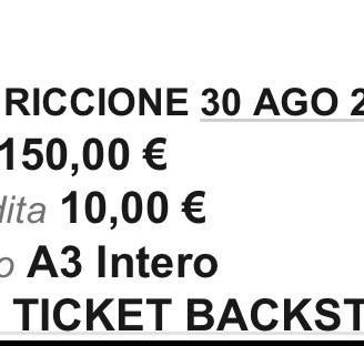 Biglietto Vip Backstage Space Black Coffee