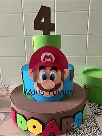 Torta in gomma eva tema super Mario trattabile