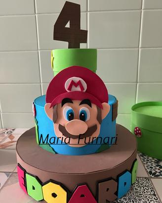 Torta in gomma eva tema super Mario trattabile