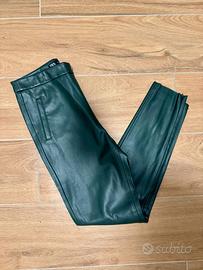 Pantaloni in ecopelle Zara - Verde Bottiglia