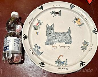 Piatto decorativo raffig vari cani ScottishTerrier