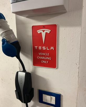 Cartello per area ricarica TESLA BMW JEEP MERCEDES