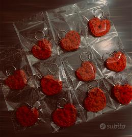 Portachiavi a forma di cuore fatti a mano