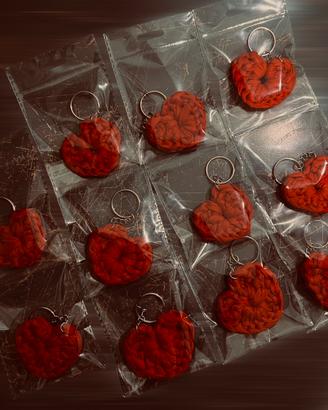 Portachiavi a forma di cuore fatti a mano