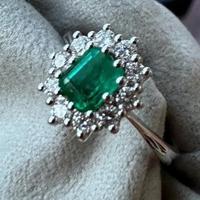 ANELLO ORO 18kt. DIAMANTI E SMERALDO COLOMBIANO