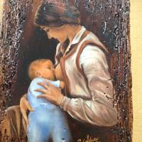Raffaele SALVARO, Giovane Madre, 1981 Olio su tavo