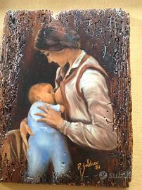 Raffaele SALVARO, Giovane Madre, 1981 Olio su tavo