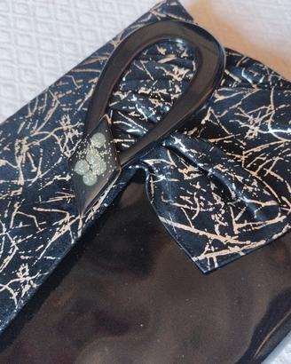 borsa pochette nera elegante con tracolla nuova