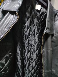 giaccone in pelle nera XXL  abbondante 