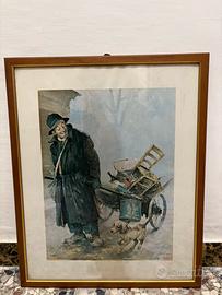 Quadro signore con carretto - trasloco San Martino