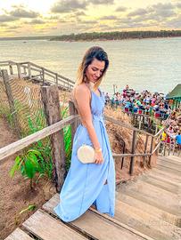 Abito lungo azzurro – usato solo due volte!