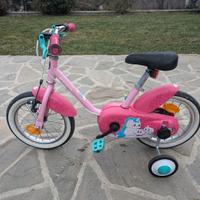 Bici bambina 3-5 anni Btwin 500 UNICORN 14 pollici