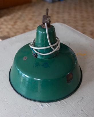 Lampada Industriale Vintage Anni 50/60 Smaltata
