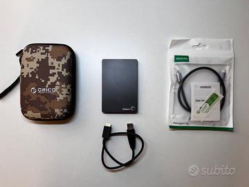 Seagate Backup Plus Slim 500GB + cavi + custodia