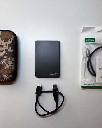 Seagate Backup Plus Slim 500GB + cavi + custodia