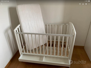 Lettino Pali in legno, colore bianco