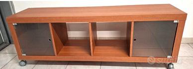Mobile basso su ruote 150x50x45+Panca legno vint