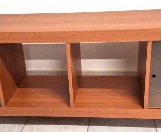 Mobile basso su ruote 150x50x45+Panca legno vint