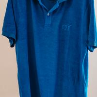 Maglia Polo Henry Cotton's in ciniglia bluette