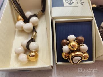 Collana orecchini bracciale e anello