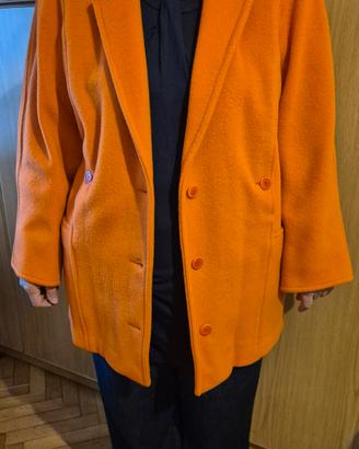 Cappotto Arancione 100% Lana Vergine