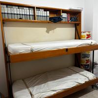 Letto a castello a scomparsa in legno