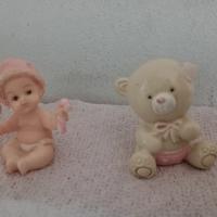 Neonata in resina & Orsetto in Ceramica 