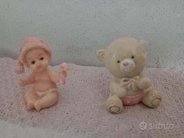 Neonata in resina & Orsetto in Ceramica 