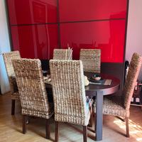 Sedie sala da pranzo rattan