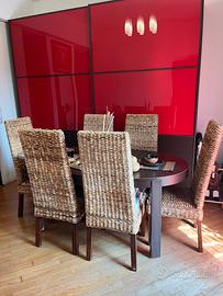 Sedie sala da pranzo rattan