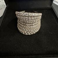Anello in Oro Bianco 750 con 168 Diamanti Naturali