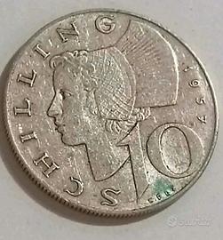 moneta d'argento 10 shilling - Austria 