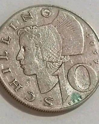 moneta d'argento 10 shilling - Austria 