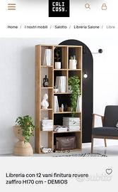 Libreria, mai montata  h170x75x18 cm Rovere
