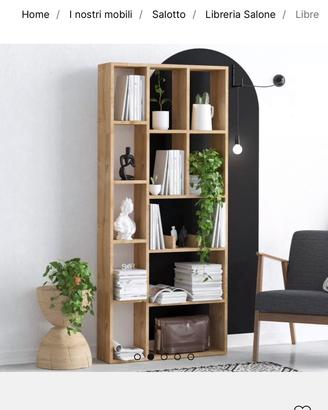 Libreria, mai montata  h170x75x18 cm Rovere