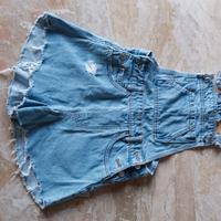 Salopette di jeans con pantaloncino taglia Xs
